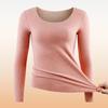 Women's Winter Fleece-Lined Silk Wool Underwear Set - Extra Thick Heat-Generating Base Layer for Autumn.