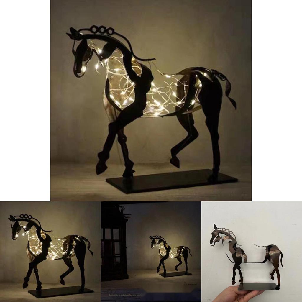 Iron Animal Figurine With Led Light For Living Room Or Office Decor