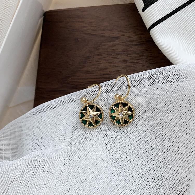 

S925 Silver Eight-Pointed Star Compass Stud Earrings for Women