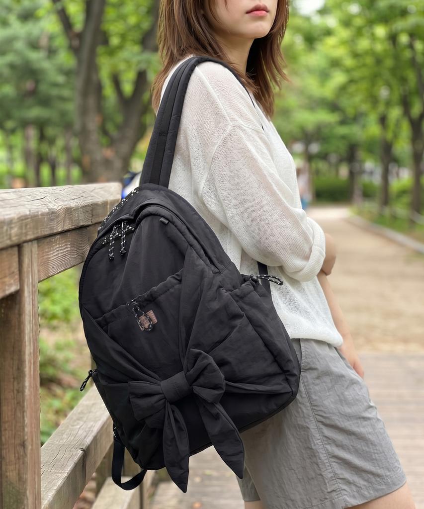 Bibissieoseu Rough Ribbon Backpack_Black