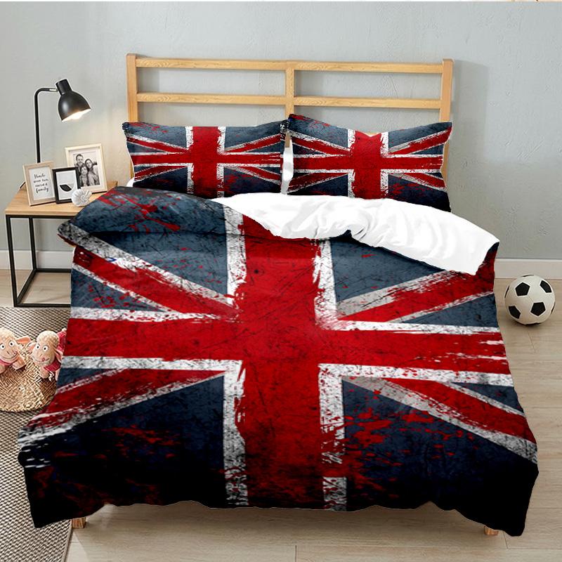 British Flag Artwork 3PCS Bedding set,Ideal for 1pc Duvet Cover And 2pcs Pillowcases Perfect for Fan gift,Ideal for Bedroom, Dormitory