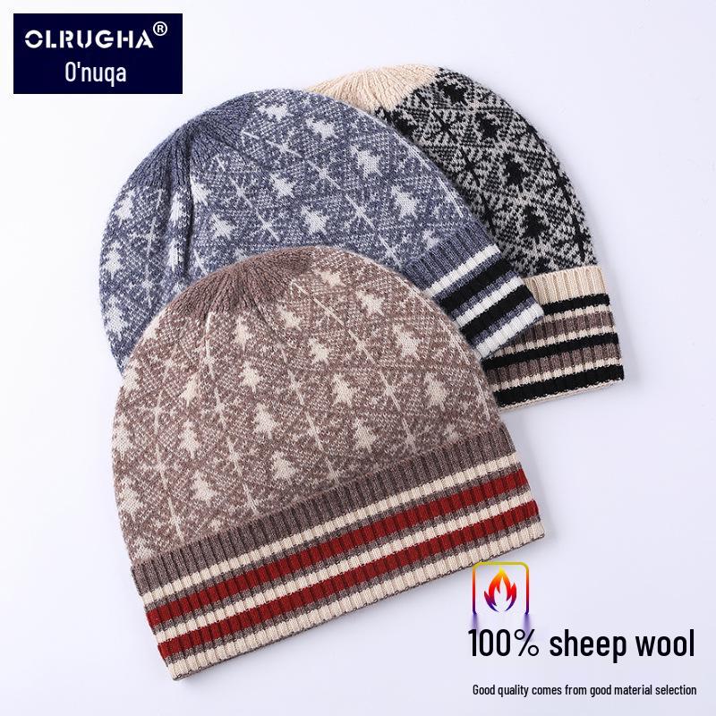 Men's Autumn & Winter Snowflake Knit Cold-Weather Ear Protection Wool Hat