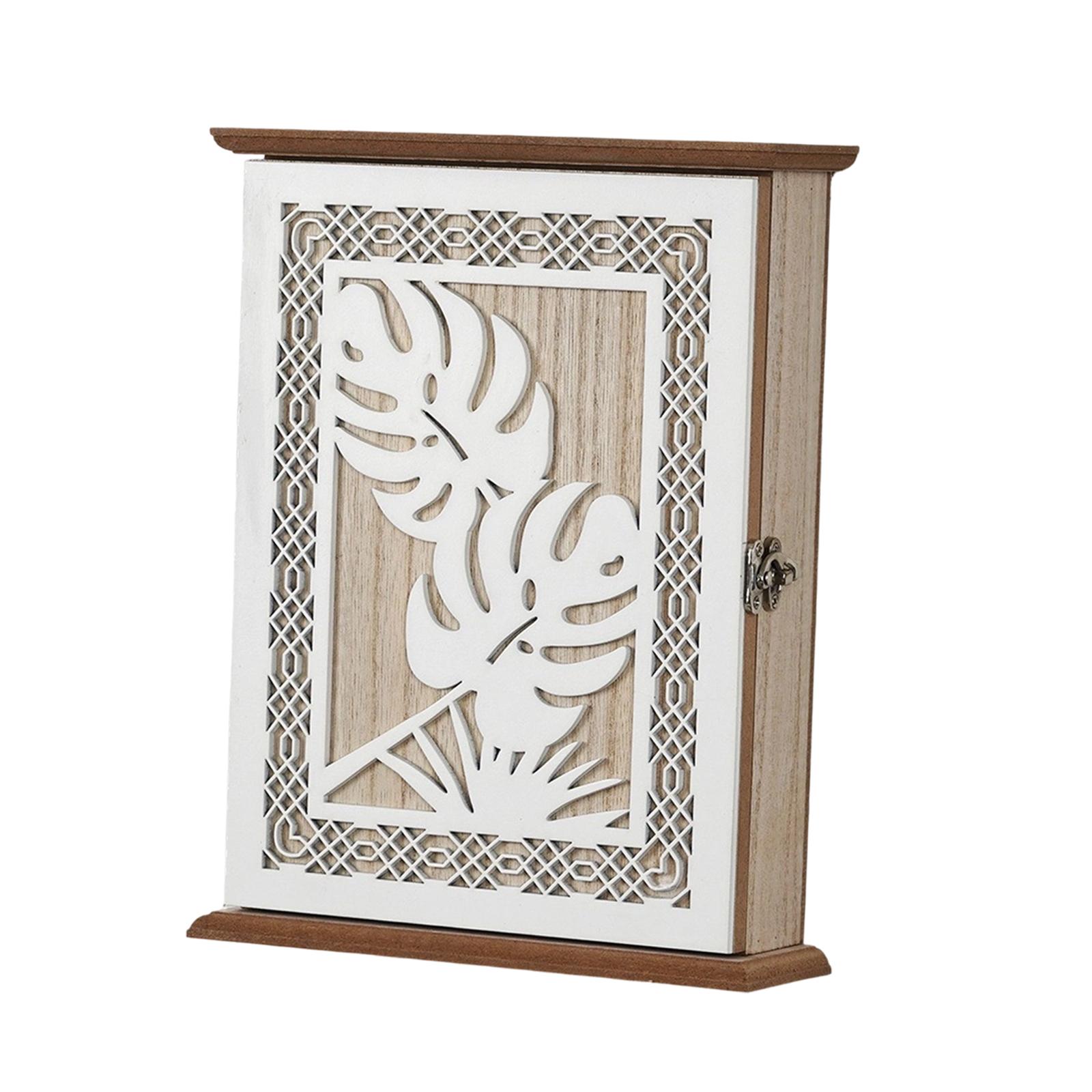 

Rustic Key Holder for Wall Key Box Storage Cabinet with Lock Dustproof Organizer for Entryway Bedroom Living Room