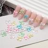 100 Pcs Nail Art Decorations Clear Transparent Bow Colorful Ice Transparent Resin Rhinestones For DIY Manicure Phone Case And Craft Decoration