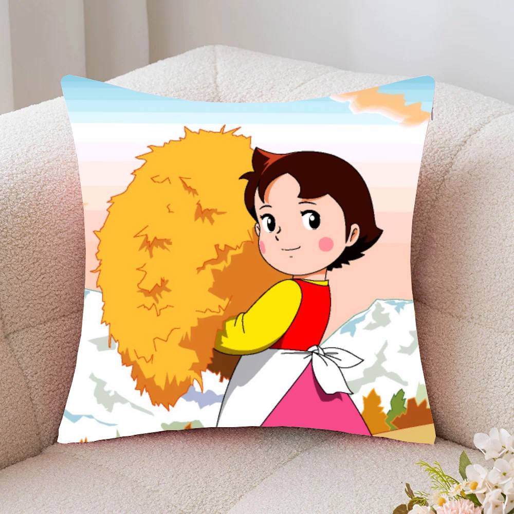 Japanese Anime Movie H-Heidi Pillow Case Fashion Square Pillowcase Bedroom Sofa Room Ins Decoration Leisure