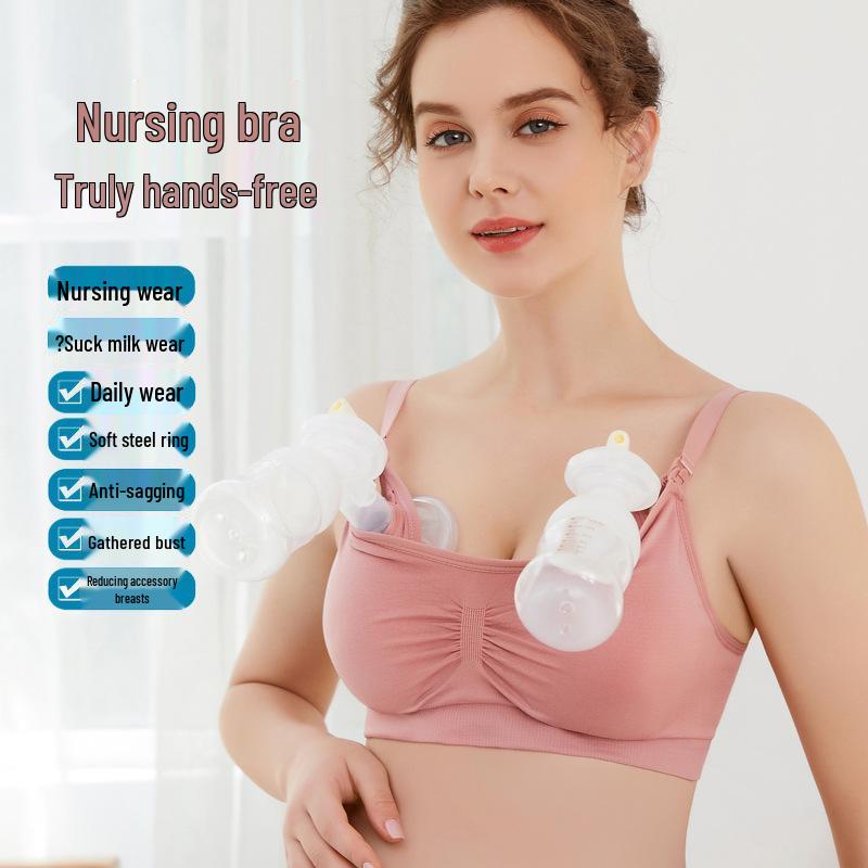 Hands-Free Wireless Nursing & Pumping Bra with Top-Open Buckle