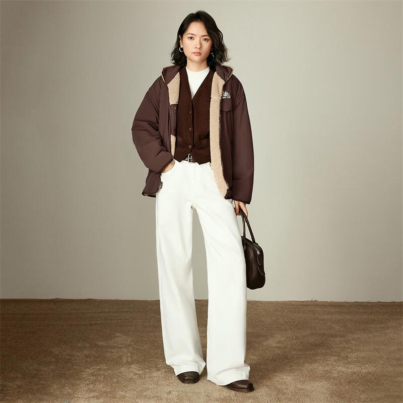 Chuyu Women's Reversible Cartoon Embroidered Plush Jacket