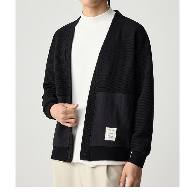 Simple Style Autumn Men's Young Knitted Cardigan Men's Korean Style Versatile Autumn Winter Couple Gray with Turn-down Collar Sweater Coat