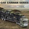 6-in-1 Military Truck Vehicle Alloy Toy Set Alloy Transport Truck with 6 Alloy Vehicles Detachable Front Car Ornament Birthday Gift for Kids