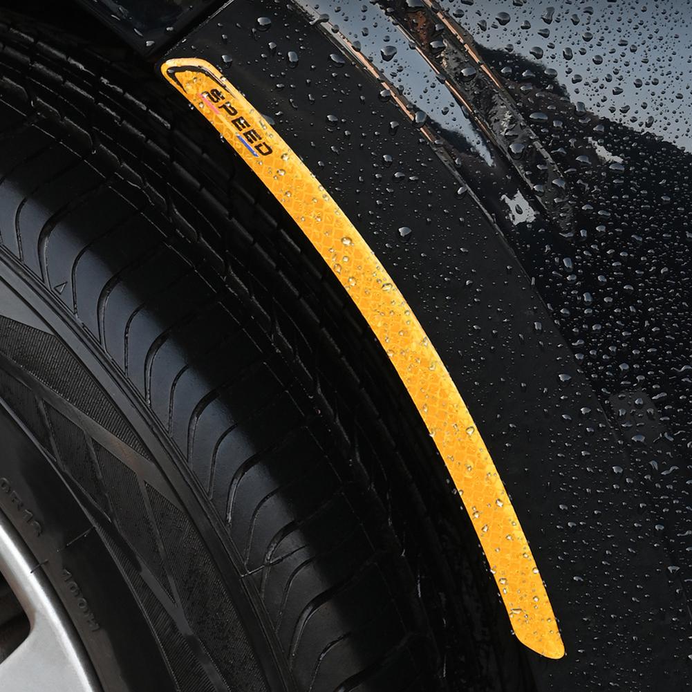 2Pcs Reflective Car Wheel Arches Safety Warning Sticker Mark Car Stickers Tape Reflective Strips Exterior Accessories