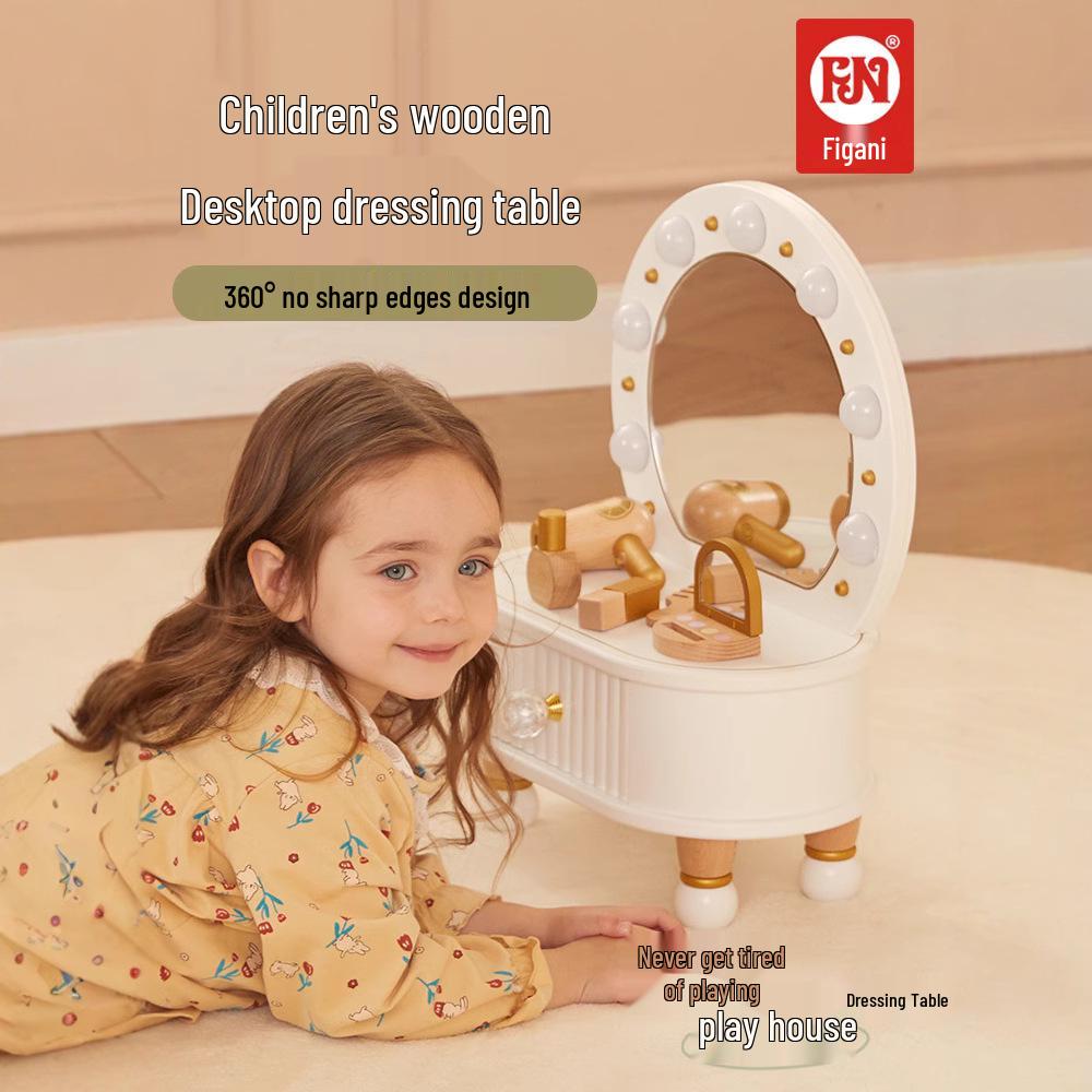 

Wooden Princess Makeup Vanity Set for Kids