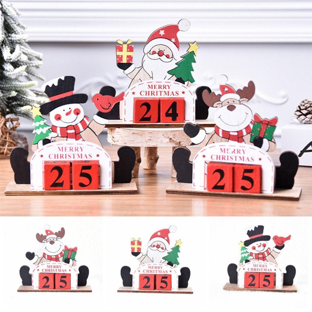 Santa/Elk/Snowman Painted Christmas Countdown Calendar  Christmas Decoration
