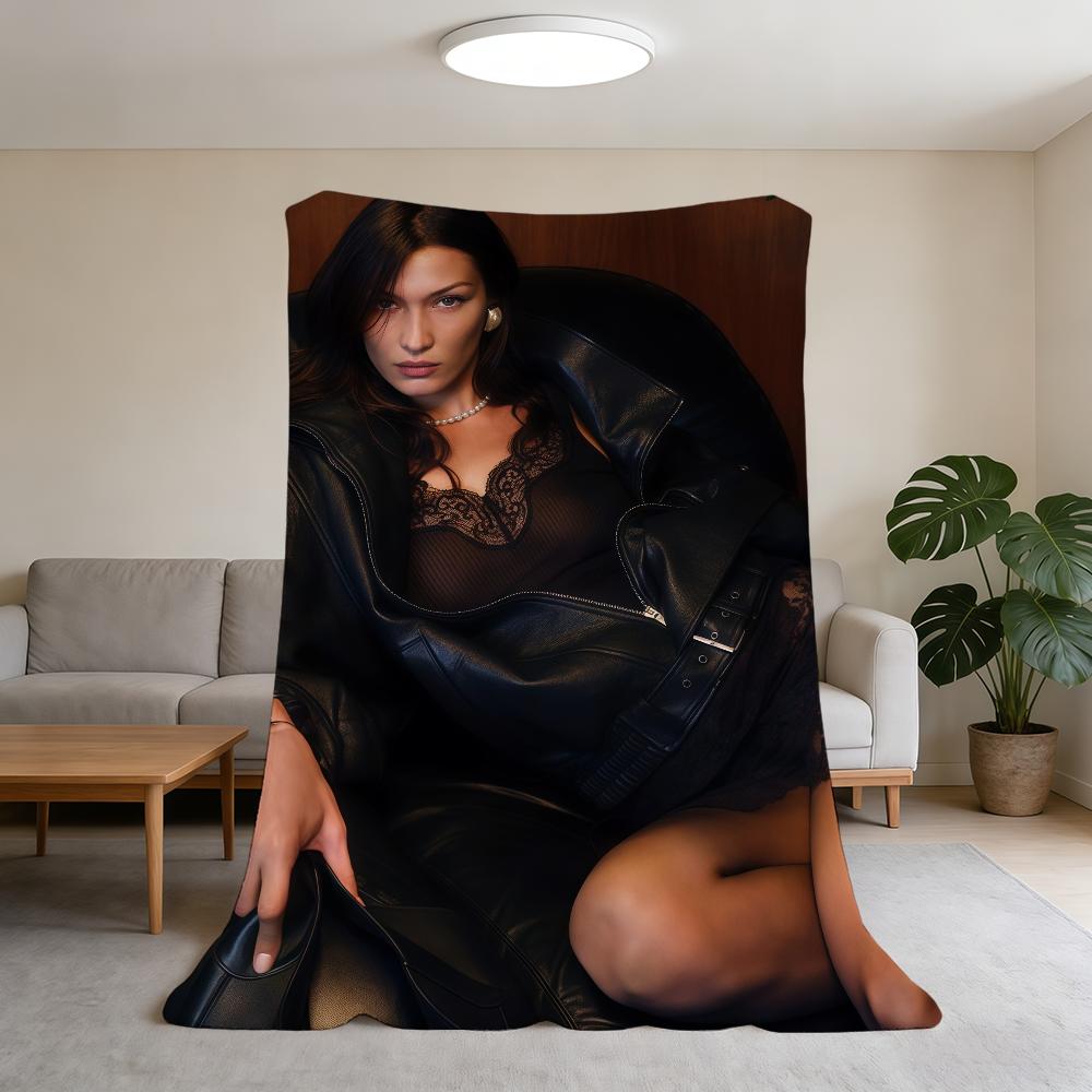 Blanket Model B-Bella Super Warm Comfortable Hadid Plush Throw Blanket Child Home Sofa Bedroom Gift