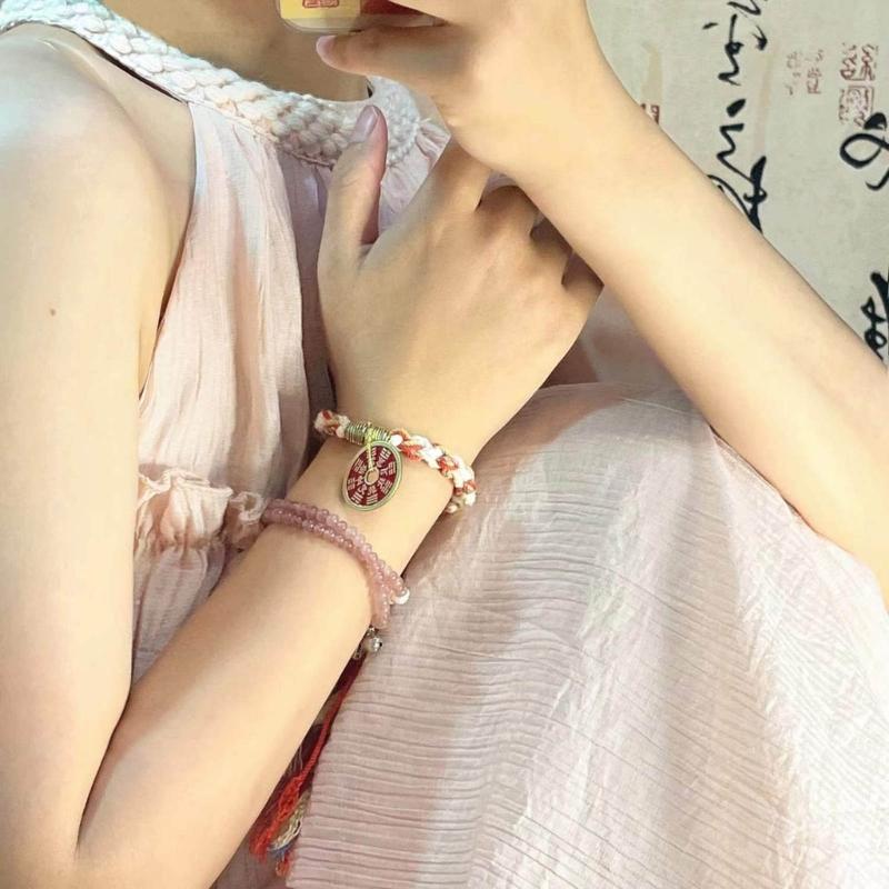 Unique Ethnic Style Bracelet with Coin Eye Catching Ethnic Style Coin Bracelet Beautiful Handwoven Hand String Jewelry