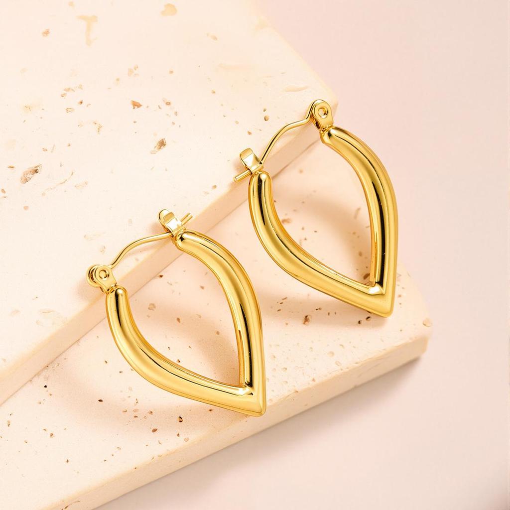 Raffinate Ear Cuff in Acciaio Titanio Oro 18k per Donna