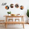 Decorative Cat Sign 4Pcs Black Wall Decor Set Boho Cartoon Hanging Art Art Set Farmhouse Rustic Wooden Plants for Bedroom Living Room Office Animal