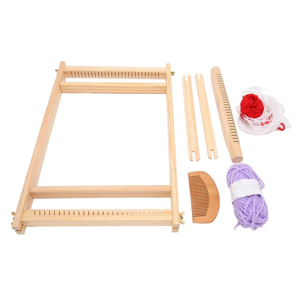 1 Set Weaving Loom Kit Multipurpose Innovative Educational DIY Hand Crafted Wooden Weaving Loom for Kids