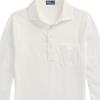 Polo Ralph Lauren Mesh Cotton Solid Embroidered Long Sleeve Polo Shirt Women Tops White 211971704-001