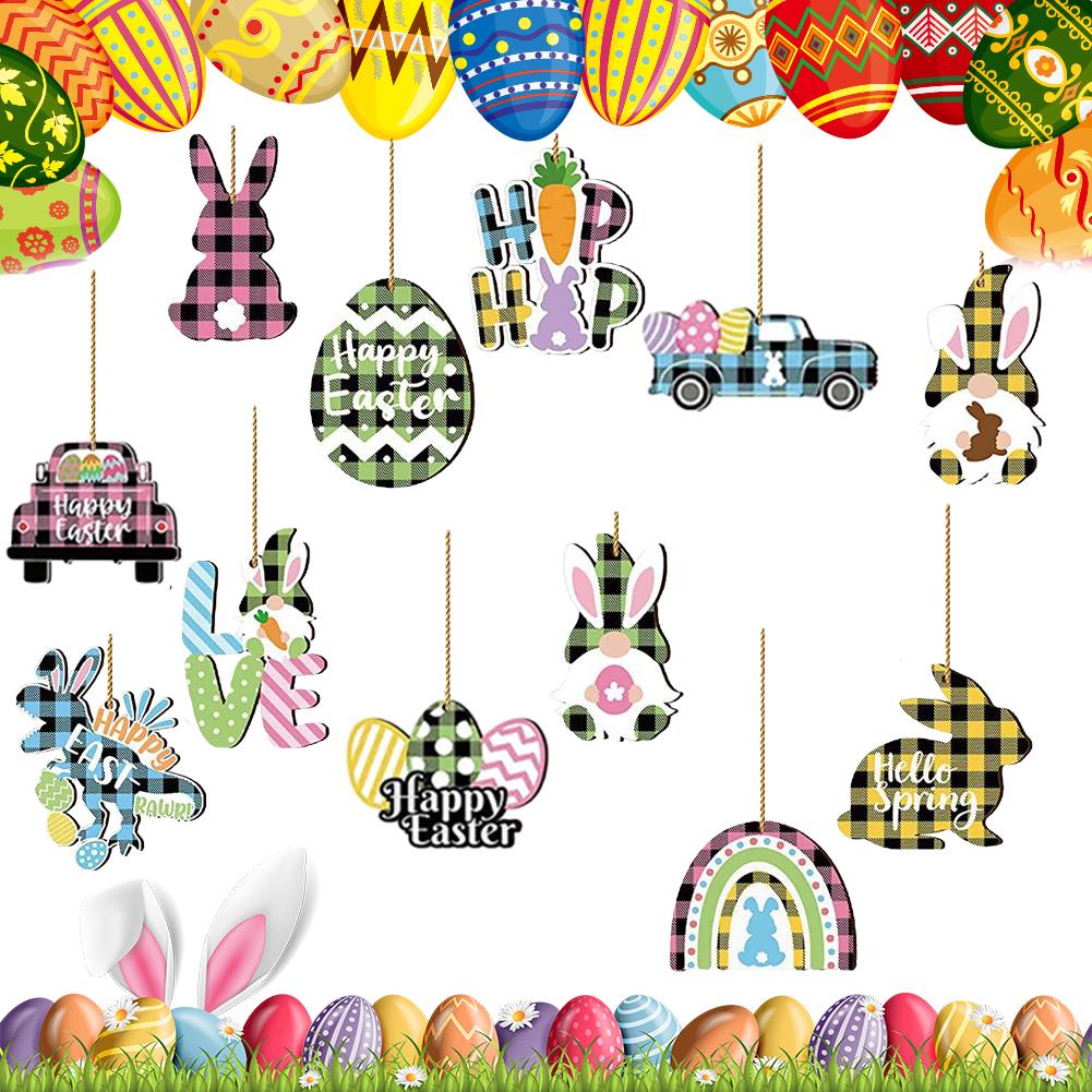 Wooden Hanging Ornaments Exquisite Wood Pendant Decorative Easter Ornaments Aesthetic Hanging Decorations Party Supplies