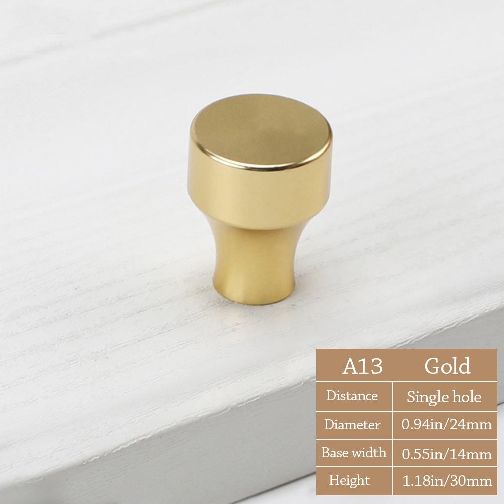 Gold Cupboard Knob Round Drawer Door Handle Simple Cabinet Drawer Knob  for Home