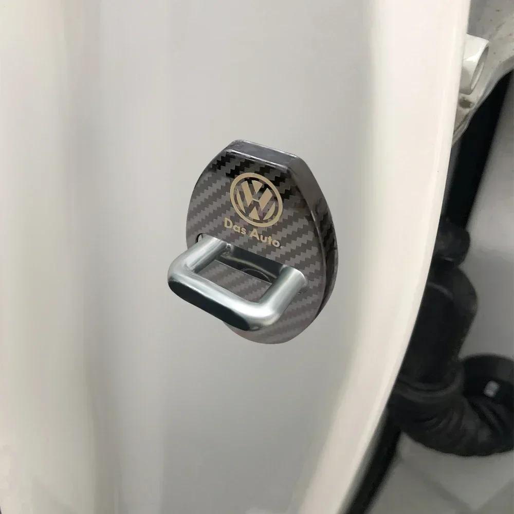 4pcs Car Door Lock Protective Cover Metal Sticker For Volkswagen VW GTI R Golf Polo Tiguan Passat Jetta Lavida Rline Accossories zj3