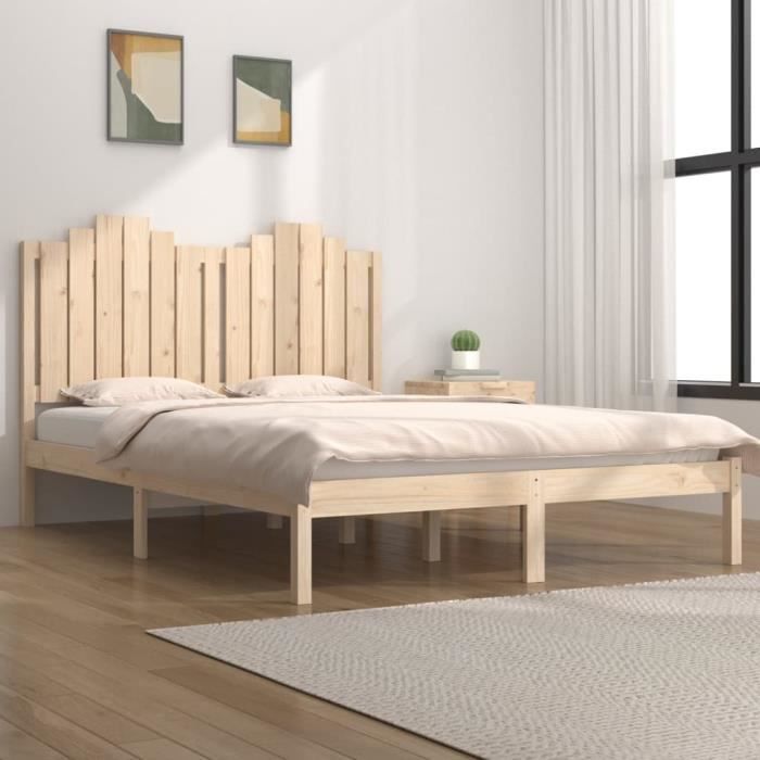 VidaXL Cadre de lit Bois de pin massif 140x200 cm 3103778