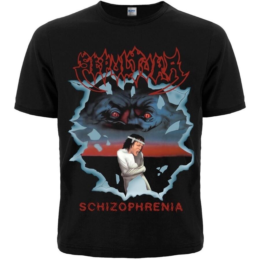 

Sepultura Schizophrenia wbr/ T-Shirt Black slayer death obituary deicide Unisex T-Shirt XXXXL