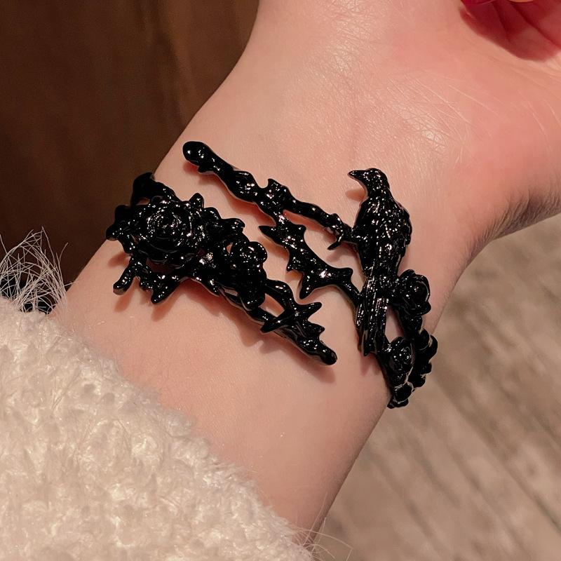 New Niche Design Dark Personality Thorn Raven Open Bracelet High Sense Fashion Retro Bracelet Women