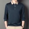 Long-sleeved Polo Shirt Men's Spring and Autumn Dad Loose Casual Lapel Top T-shirt