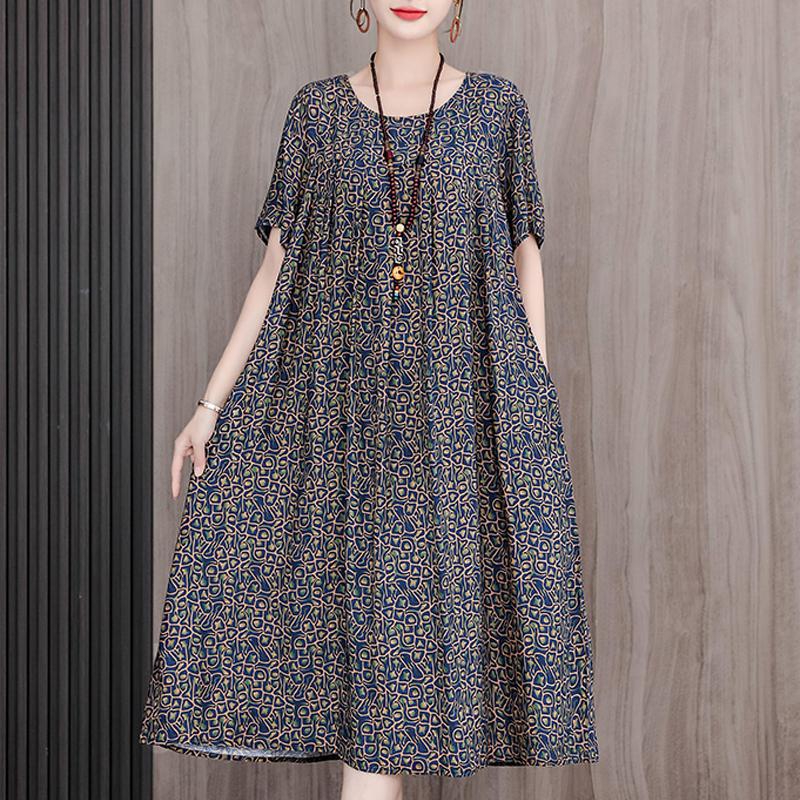 

Літні великі сукні, елегантні довгі жіночі сукні з коротким рукавом і великим розміром 5XL