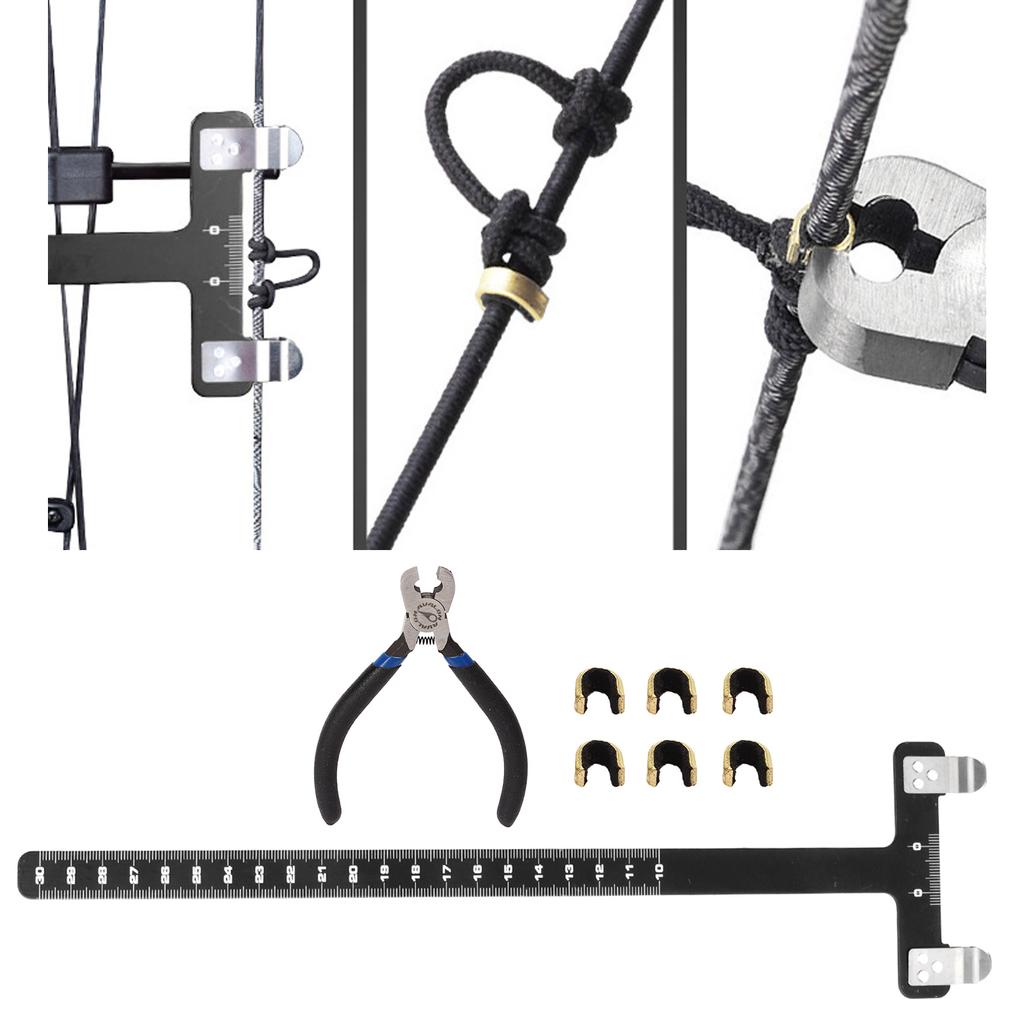 Bow String Nocking Points Pliers Set T Ruler Nocking Buckle Pliers Kit Archery Compound Pulley Bow Turning Kit