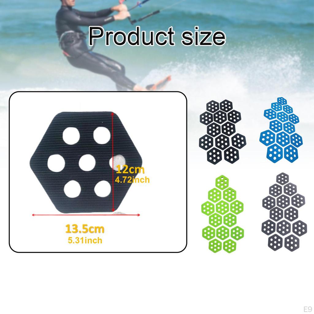 12 Pack Hexagonal Anti-Slip Surfboard Skimboard Traction Pads