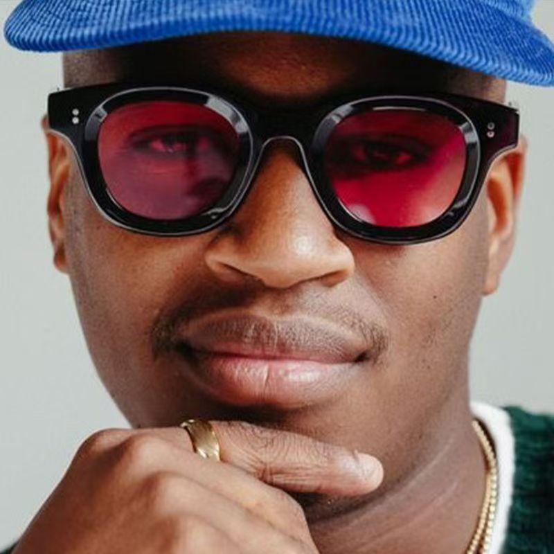 Men's Retro Leopard Print Black Thick Frame Sunglasses Fashion Summer Men's Driving Glasses Women's UV Protection Shades