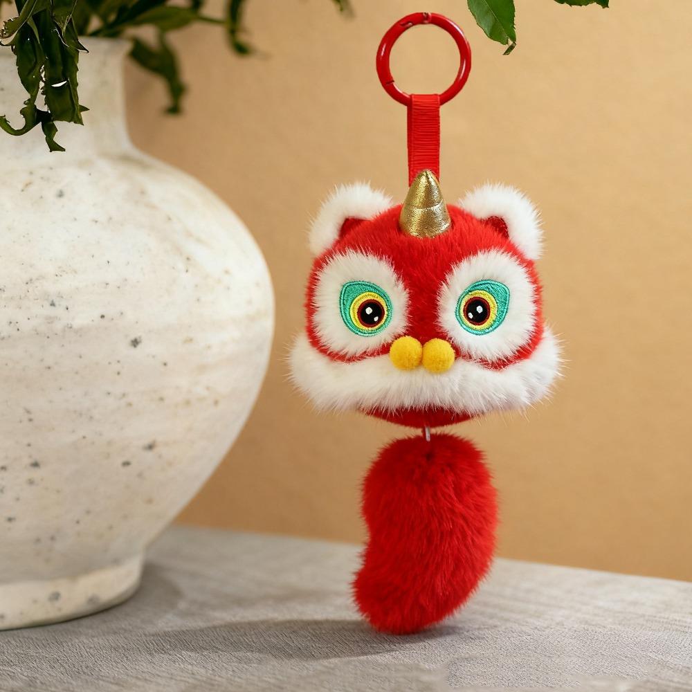 

Year of Horse Lion Dance Pendant Cartoon Chinese New Year Gift Cute Lion Dance Keychain Small Gift красный