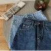 Classic Versatile Youthful Hong Kong BF Bustier High-waisted Thin Casual Students A-line Package Hip Short Skirt Ms. Summer Fashion Denim Short Skirt