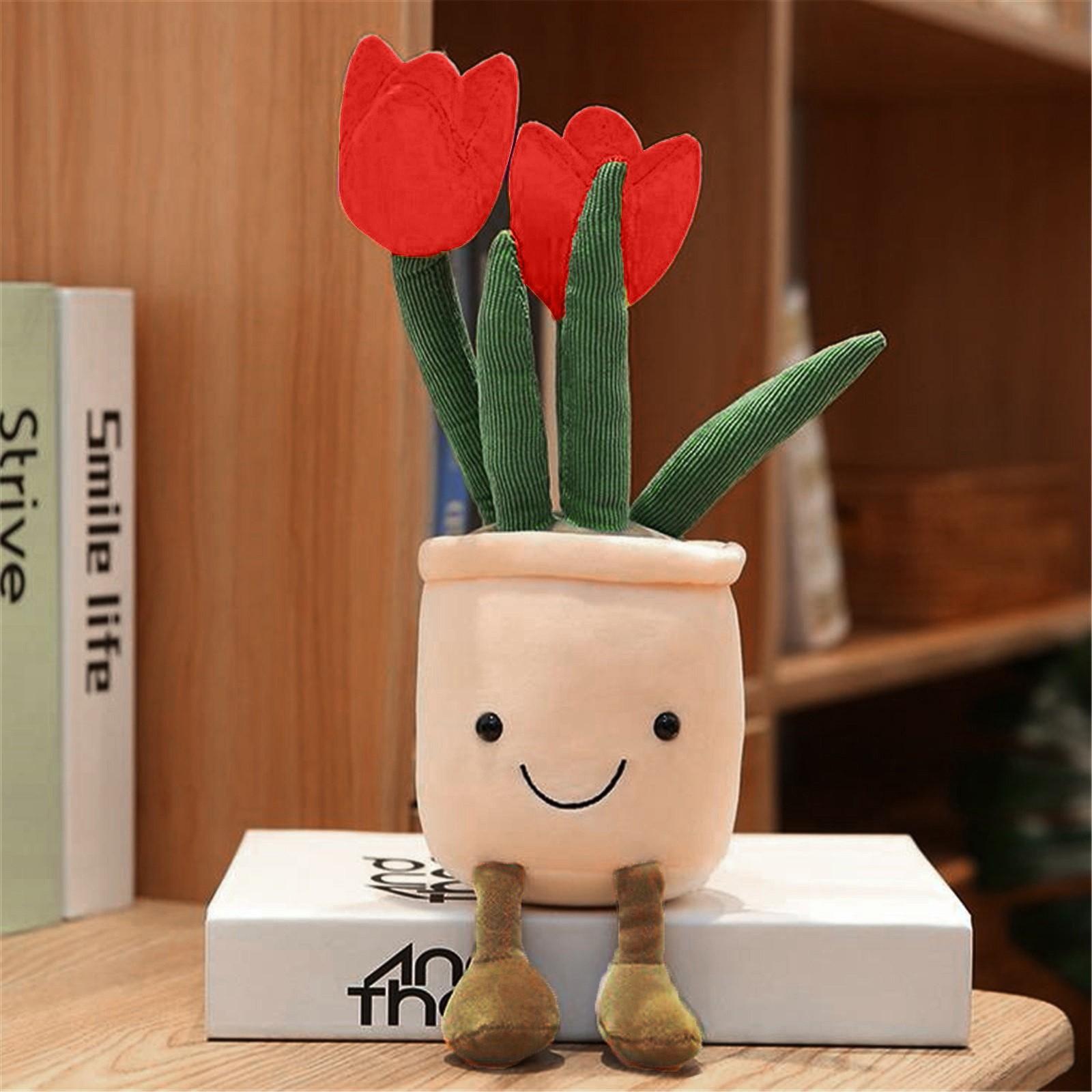 

Цветочная плюшевая игрушка-кукла, имитация растения, кукла, домашнее украшение One Size оранжевый