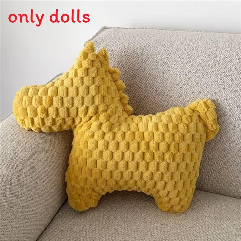 

Animal Plush Cushion With Solid Color Design For Living Room Decor імбирний