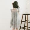 YUBAOBEI Girls Sleeveless Lace Dress Gray Princess Clothing  Big Girls Tulle Embroidery Bow Teenage  Frocks