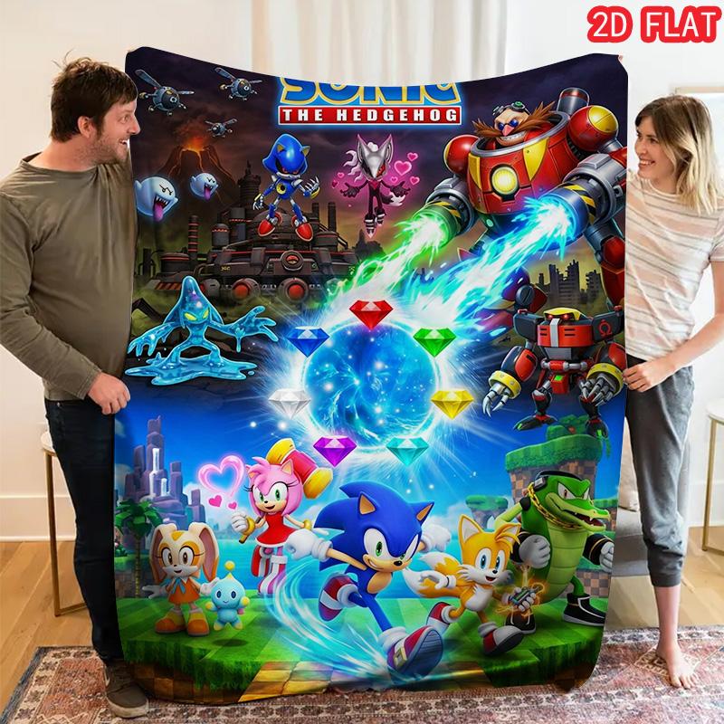 Sonic Skin Comfy Flannel Household Blanket Anti-wear Long Lasting Pretty Room Ornament Thanksgiving Gift Choice THW