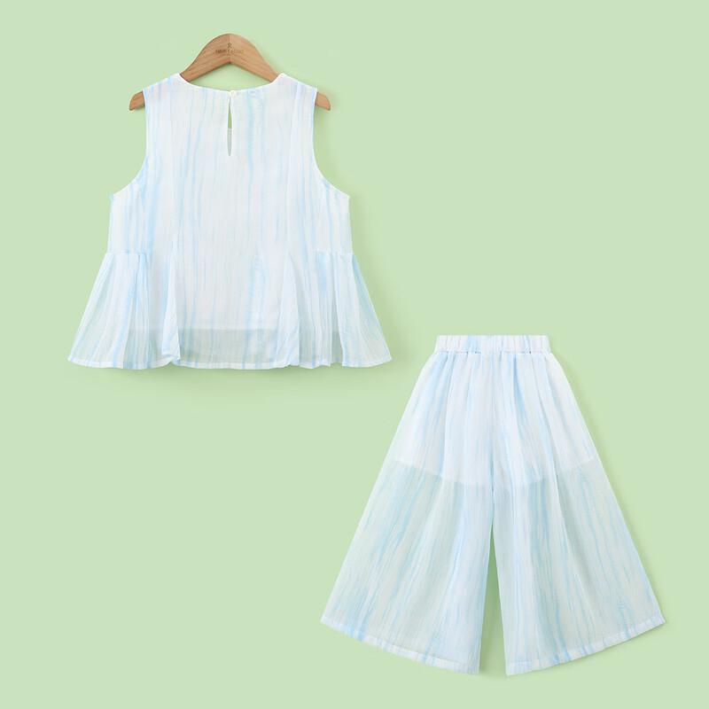 Montagut Girls' Striped Vest & Wide-Leg Pants Set