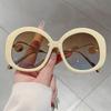 Oversized Round Sunglasses Women  New Fashion Gradient Multi-color Shades with Pearls Trendy Brand Design Sun Glasses