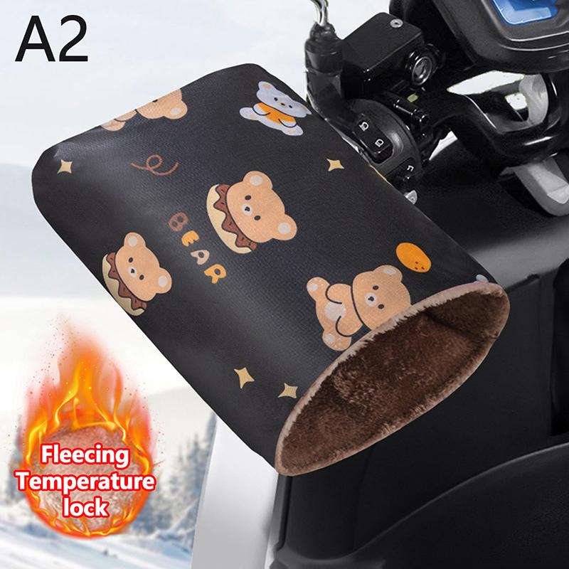 2Pcs Winter Outdoor Motorcycle Handlebar Gloves Winter Hand Protector Windproof Liner Warm Motorbike Scooter Handle Cover Gloves