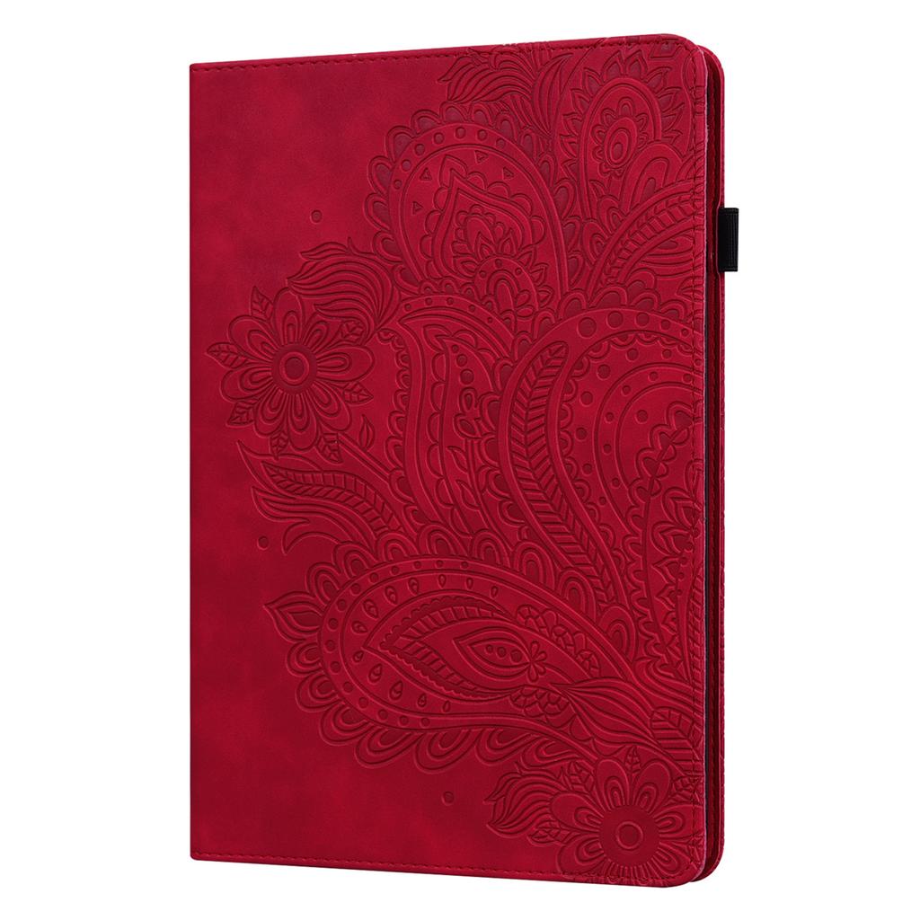 Suitable for Samsung Tab A9 plus flat leather case, Redmi pad SE retro matte peacock flower card case