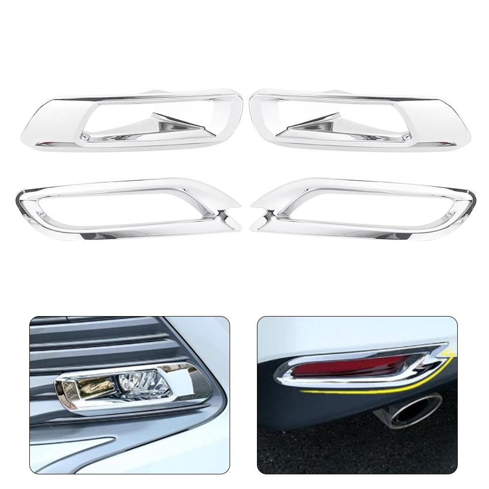 4 st Set Främre Bakre Dimljusram Lampskydd Exteriördekor Passar för Toyota Camry Hybrid 18‑20