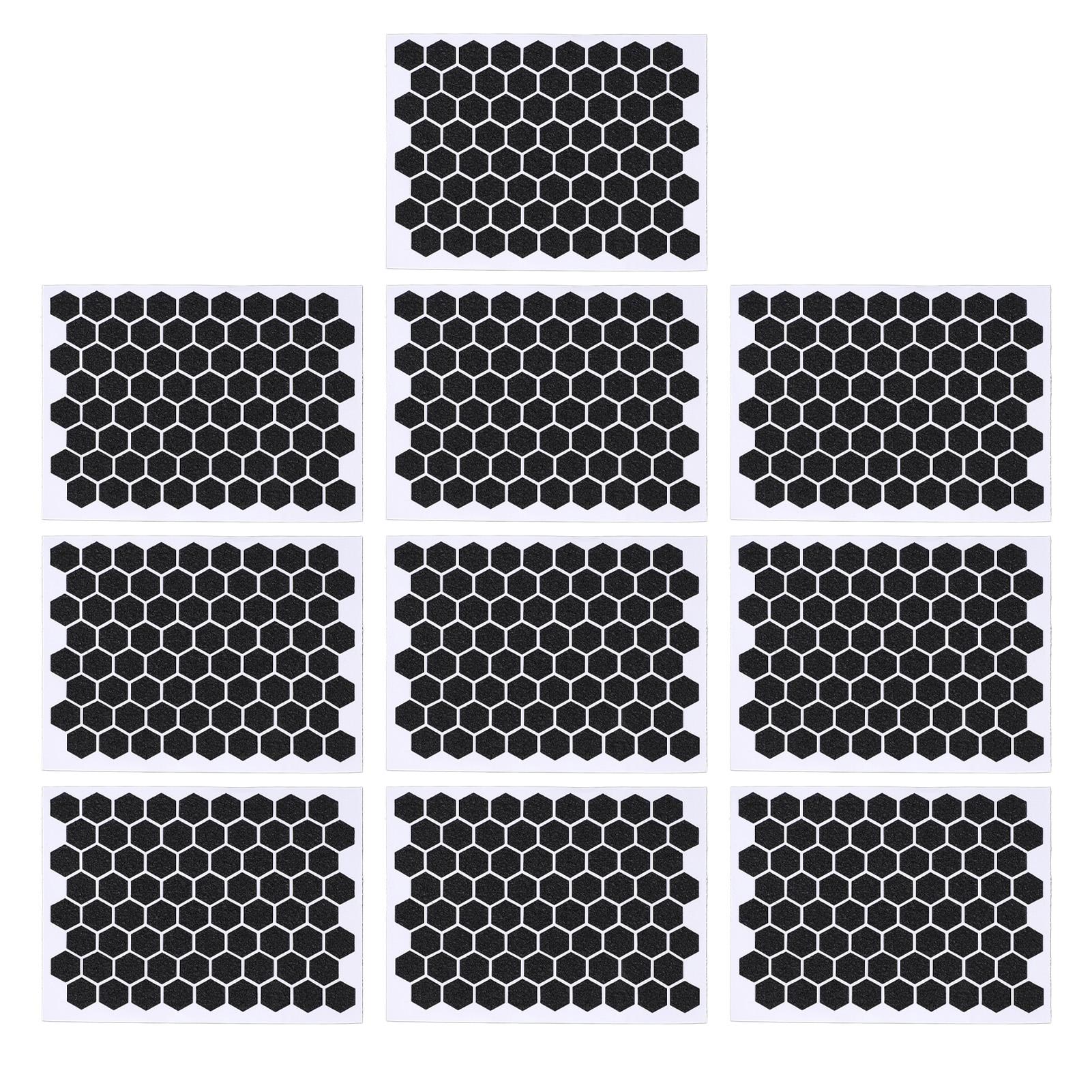 

10 шт. Грип-стрічка для миші Шестигранна Форма Супертонка Поглинаюча Піт Антиковзна Чорна Акрилова Наклейка-грип для
