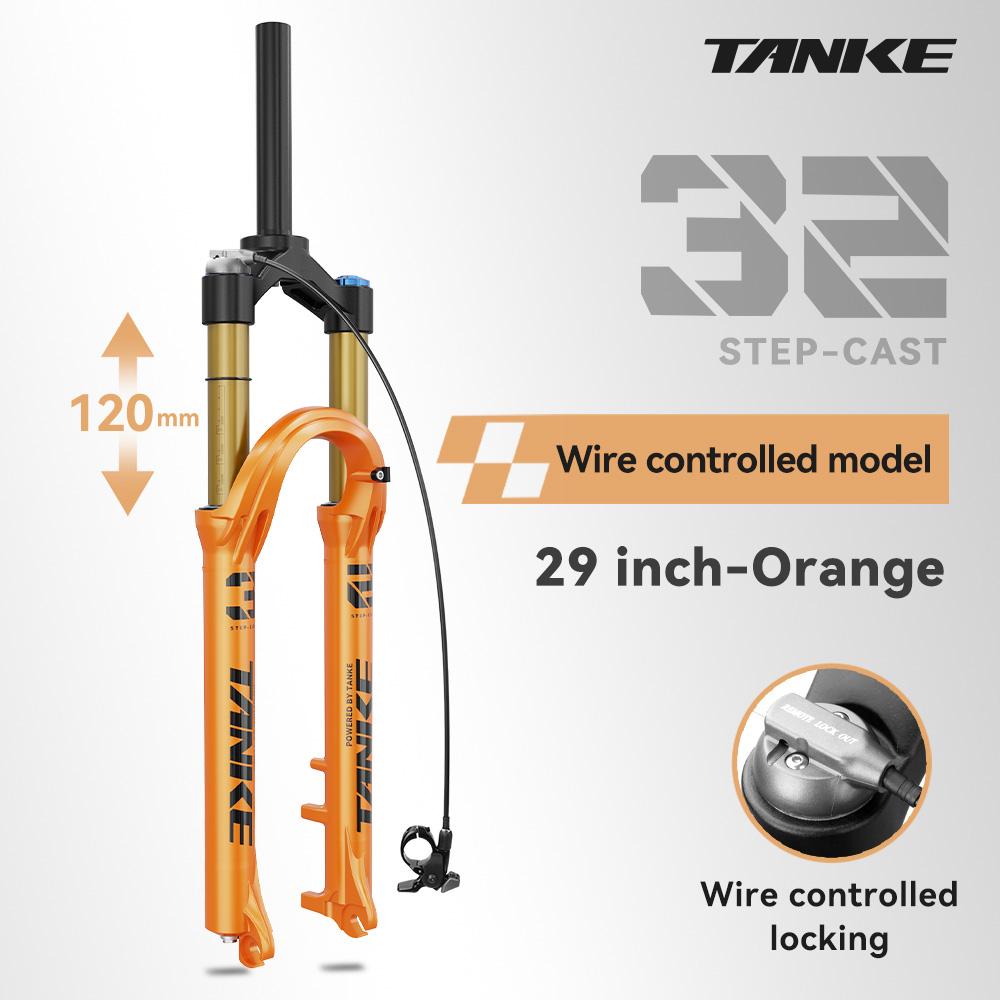 TANKE Bike Fork Rebound Adjustable MTB Air Front Suspension 26/27.5/29 Inch 120mm Travel Quick Release Fork Bicycle Accessories