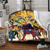 1pc Superheroes Justice Flannel Throw Blanket - Lightweight Soft Warm All-Season Blanket for Sofa, Bed, Travel, Camping  L1029061