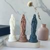 1Pc Virgin Mary Scented Candle, Natural Soy Wax Aroma Candle, Long Lasting Fragrance, Creative Home Decor Ornament, Holiday Gift