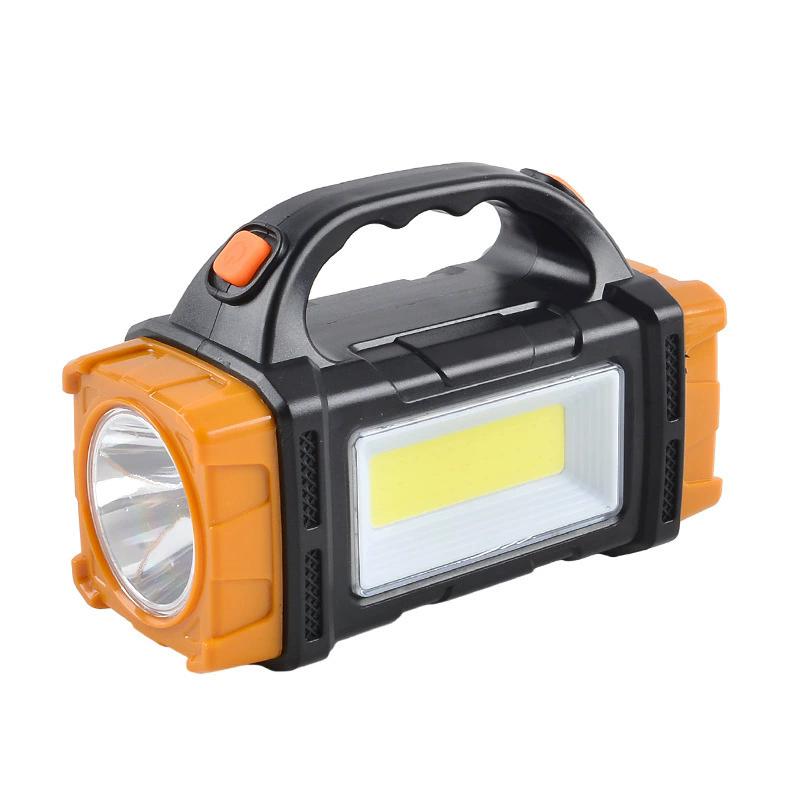 2026 Powerful LED Flashlight USB+Solar Rechargeable Flashlight COB Outdoor Camping Torch Portable Searchlight Power Bank Outdoor