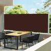 Retractable Side Awning - vidaXL - 600x160 Cm - Brown - 100% Polyester - UV Resistant
